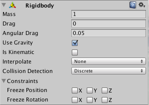 이해를 돕기 위해 Rigidbody Component 이미지를 첨부